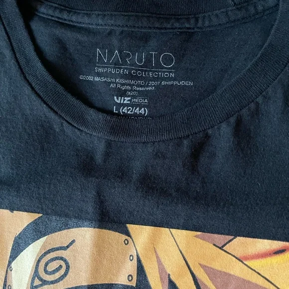 NARUTO UZUMAKI Men’s pre-owned black T-shirt (L) VIZ MEDIA. - Picture 3 of 4